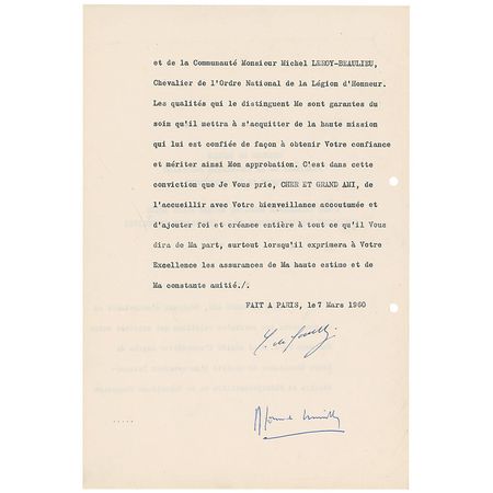 Lot #216 Charles de Gaulle: The French president appoints a minister to Bolivia - Image 2