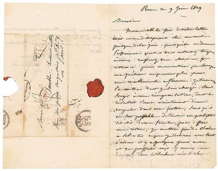 Lot #670 Horace Vernet Handwritten Letter Signed - Image 1