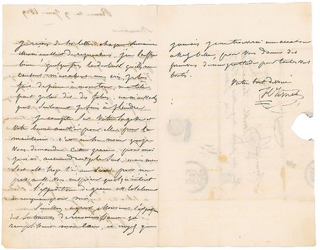 Lot #670 Horace Vernet Handwritten Letter Signed - Image 2