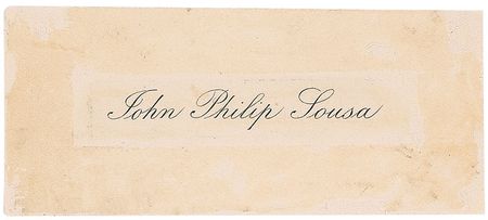 Lot #778 John Philip Sousa: Sousa musical quote on his personal visiting card - Image 2
