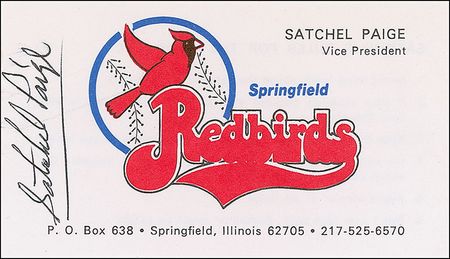 Lot #1580. Satchel Paige Business Card