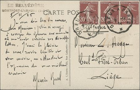 Lot #769 Maurice Ravel Handwritten Letter Signed - Image 1