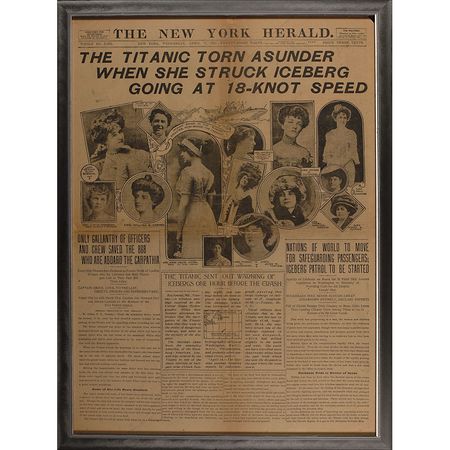 Lot #1794 Titanic Newspaper Page
