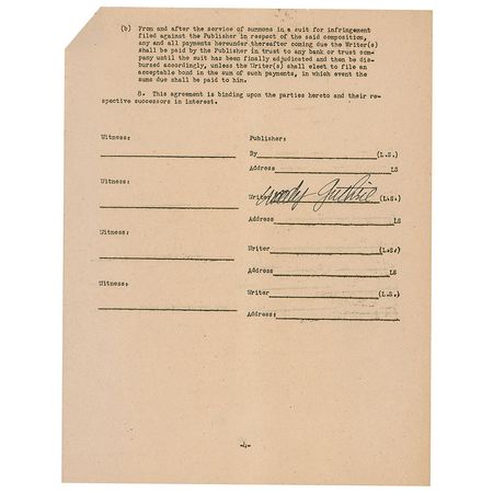 Lot #912 Woody Guthrie: Guthrie signs away the rights to his ?Dust Pneumonia Blues? - Image 4