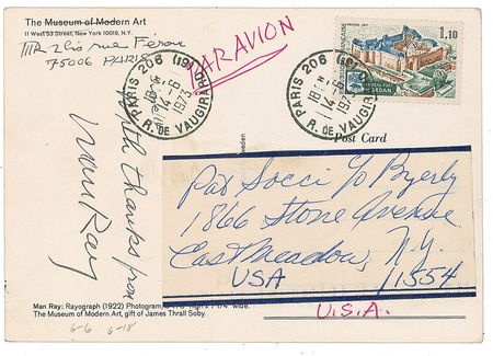 Lot #609 Man Ray Postcard - Image 2