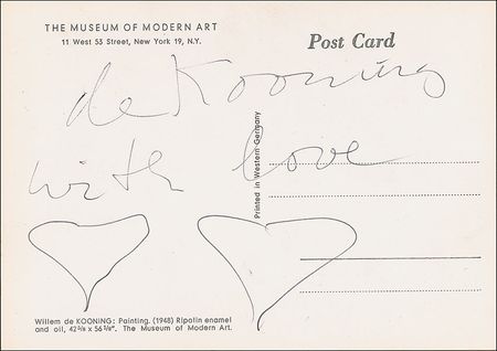 Lot #550 Willem de Kooning Postcard - Image 2