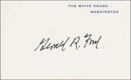 Lot #43 Gerald Ford and Spiro Agnew White House Cards - Image 1