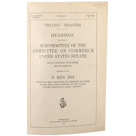 Lot #1666 Titanic Disaster: Senator Smith chairs the official investigation of the Titanic disaster - Image 2