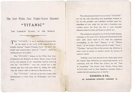 Lot #1664 Titanic 1911 Pre-launch: Scarce 1911 pre-launch advertisement of ?The Restaurant? - Image 3