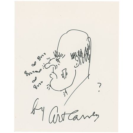 Lot #1109 Art Carney Sketch and Photograph - Image 2