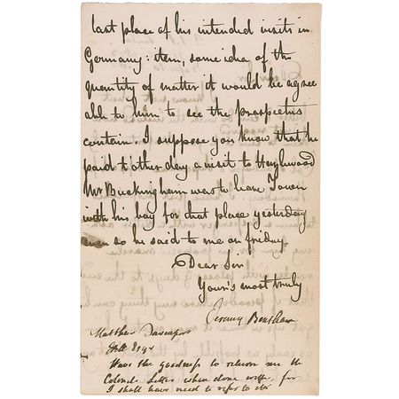 Lot #175 Jeremy Bentham: Rare letter from the dedicated social reformer - Image 2