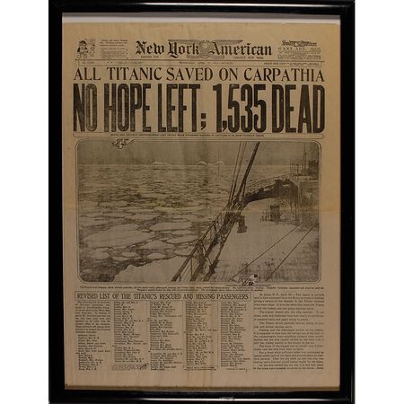 Lot #1787 Titanic Newspaper