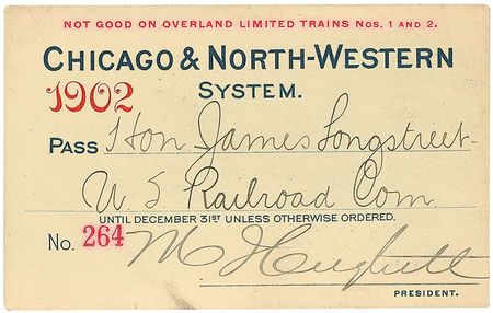 Lot #435 James Longstreet Railroad Pass - Image 1