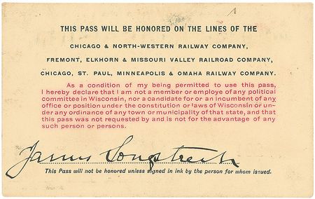 Lot #435 James Longstreet Railroad Pass - Image 2