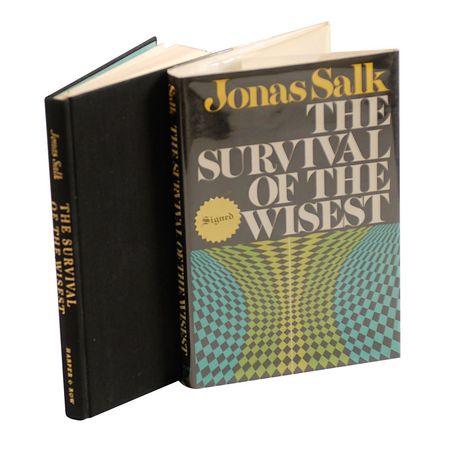 Lot #356 Jonas Salk: Salk pens a flattering inscription to petroleum tycoon, Armand Hammer, whom he deems ?A great benefactor of science and the Arts, for Humanity? - Image 2