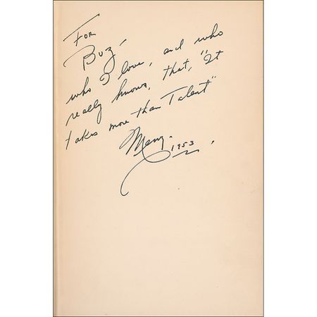 Lot #1255 Mervyn LeRoy: The illuminated producer of the Wizard of Oz and Busby Berkeley both agree that “It takes more than Talent” - Image 1