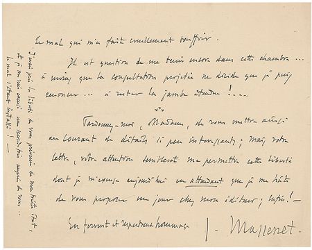Lot #755 Jules Massenet Handwritten Letter Signed - Image 2