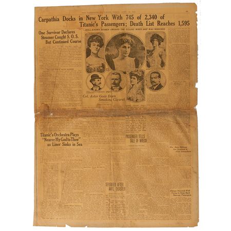 Lot #1793 Titanic Newspaper - Image 2