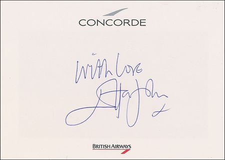 Lot #928 Elton John Signature - Image 1
