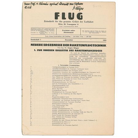 Lot #58 German Rocketry: Sanger, Dr. Eugen - Image 1
