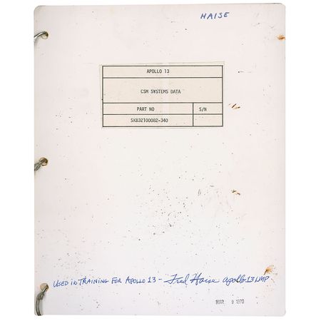 Lot #395  Apollo 13 CSM Systems Data Training Manual - Image 2