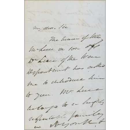 Lot #144 Martin Van Buren: Letter of introduction for the son of a doctor in the War Department - Image 1