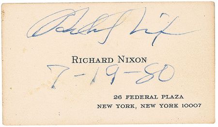 Lot #91. Richard Nixon Business Card