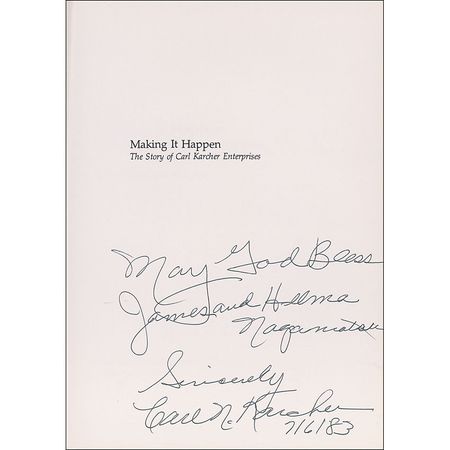 Lot #276 Carl Karcher Book - Image 1