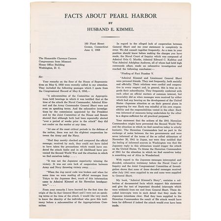 Lot #430 Husband E. Kimmel Handwritten Letter Signed - Image 1