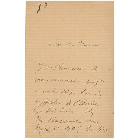 Lot #701 Henri de Toulouse-Lautrec: Lautrec mentions his only work with an American subject - Image 1