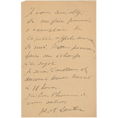 Lot #701 Henri de Toulouse-Lautrec: Lautrec mentions his only work with an American subject - Image 2