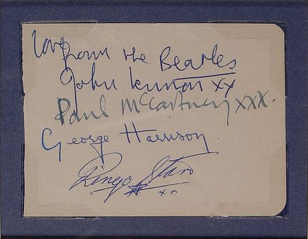 Lot #814 Beatles: An exceptional set of February 1963 Fab Four signatures - Image 2