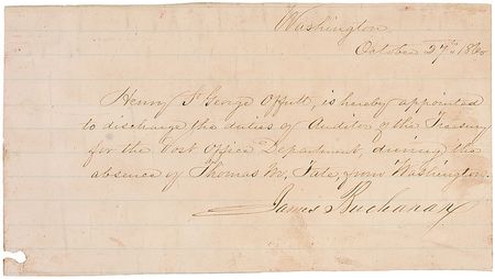 Lot #8 James Buchanan Signed Letter