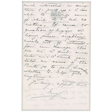 Lot #345 Queen Mary of Teck Handwritten Letter Signed - Image 2