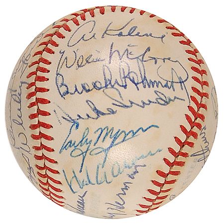 Lot #1576 Baseball Hall of Famers Baseball - Image 1