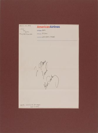 Lot #1060 Elvis Presley: The King signs in 1974 while seven miles above Texas - Image 3