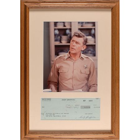 Lot #1163 Andy Griffith Show: Griffith and Bavier Checks - Image 1