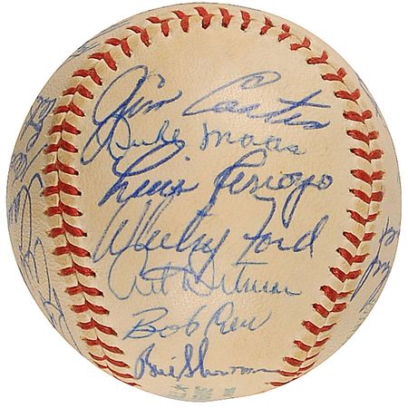Lot #1742 NY Yankees: 1960 Yankees team ball including Mantle, Stengel, Berra, and MVP Maris - Image 2