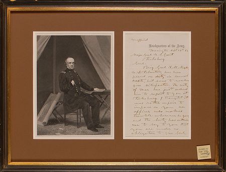 Lot #420 Henry W. Halleck: Halleck warns Grant of “an officer who makes trouble wherever he goes” - Image 1