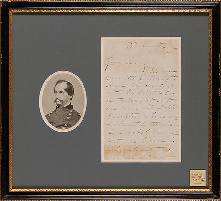 Lot #421 David Hunter: Hunter asks for a flag of truce to contact his Republican niece “who is unfortunately the wife of a rebel Genl” - Image 1