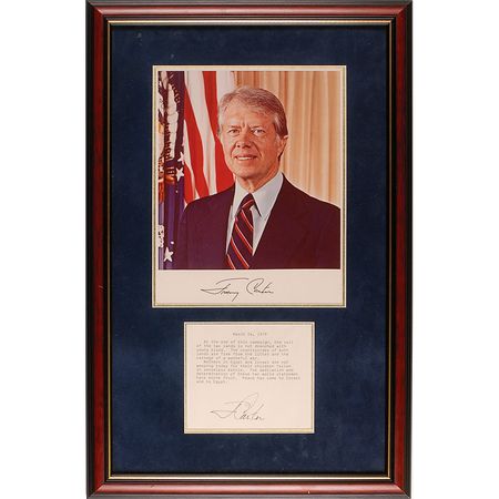 Lot #18 Jimmy Carter: “Peace has come to Israel