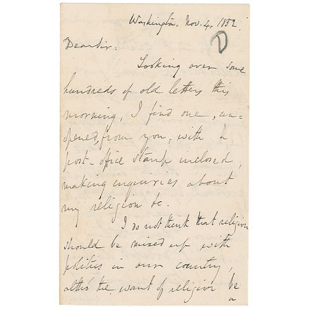 Lot #465 Winfield Scott: Two days after losing to Pierce, Scott sends 