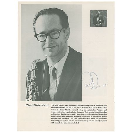 Lot #853 Dave Brubeck Quartet Program - Image 1