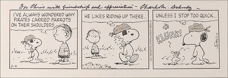 Lot #754 Charles Schulz: Outstanding Peanuts strip
