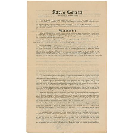 Lot #1486 Mack Sennett: The Keystone founder offers a lucrative film contract to one of his former Bathing Beauties - Image 1