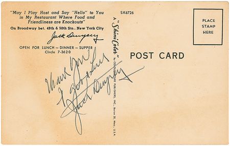 Lot #1614 Jack Dempsey Postcards - Image 1