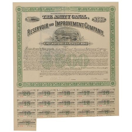 Lot #227 Charles Dow: Eye-catching stock certificate twice-signed by Dow - Image 1