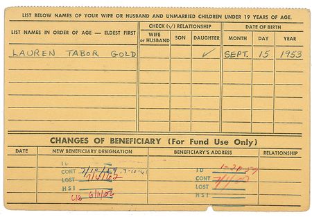 Lot #1503 Joan Tabor Aftra P&W Card - Image 3