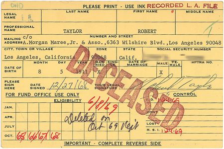 Lot #1508 Robert Taylor Aftra P&W Card - Image 2
