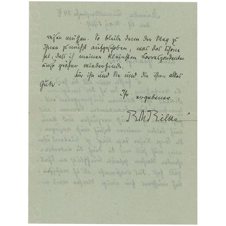 Lot #673 Rainer Maria Rilke Handwritten Letter Signed - Image 2